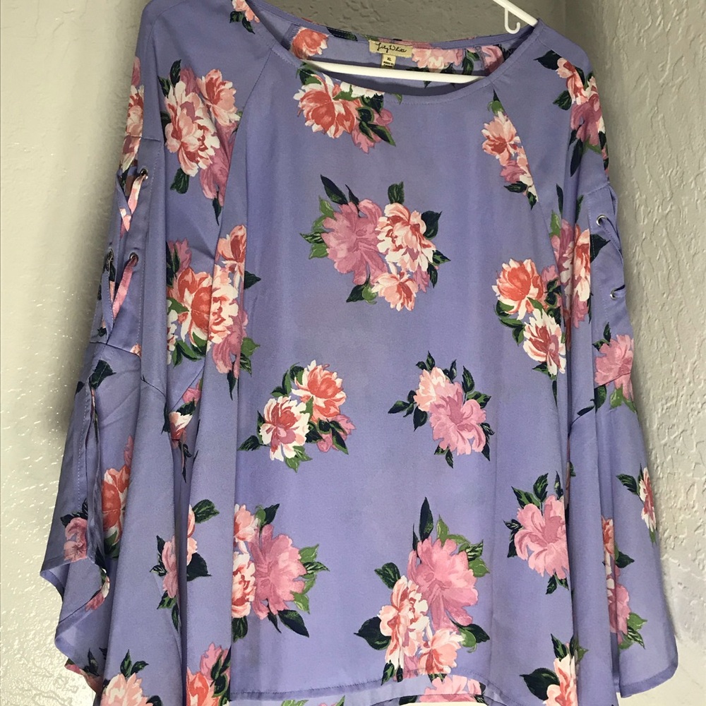 Lavender Lily White Blouse